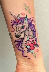 Auspicious beast's leg unicorn tattoo