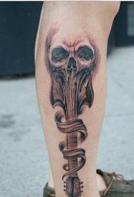 Mode ben personlighet skalle tatuering mönster bild