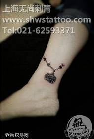 Exquisite anklet crown tattoo pattern