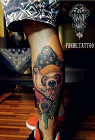 Colorful giant panda tattoo pattern picture with personality legs