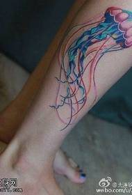 Lega akvarelo meduzo tatuaje ŝablono