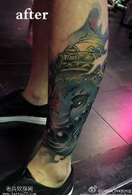 Patrón de tatuaje de dios elefante dominante clásico