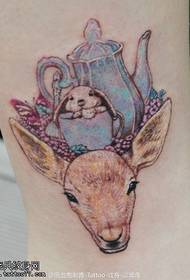 Cute cute deer head tattoo pattern