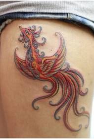 Stilish legne moda bello culore tatuatu di mudellu di tatuaggi di phoenix