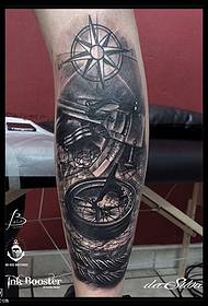 Kallef mechanesch Kompass Tattoo Muster