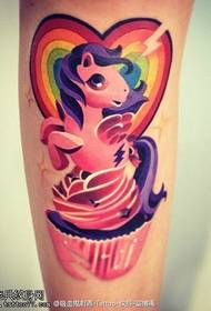 Colorful cute day horse tattoo pattern