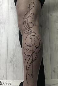 Wzór tatuażu kwiat linia nóg żądło