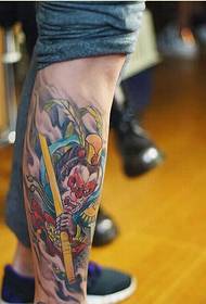 Un culore di culore di gamba Sun Wukong mudellu di tatuaggio cunsigliatu stampa