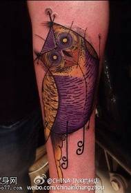 Leg outside illustration owl tattoo pattern