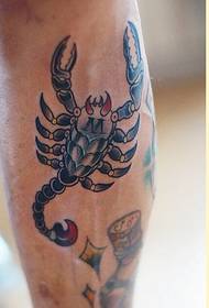 Personality leg old school scorpion tattoo pattern recommended picture