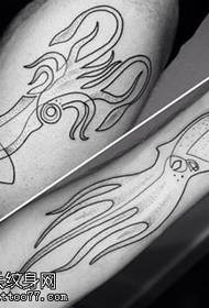 Stehno tetovaný chobotnice tetování vzor