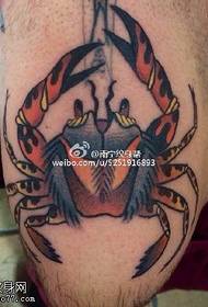 Colored beautiful crab tattoo pattern