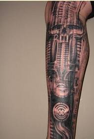 Modèle de tatouage mécanique de jambe personnalisé recommandé photo