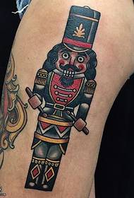 Funny king tattoo on the thigh