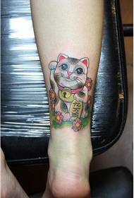 Beauty legs, fashion, beautiful looking, lucky cat tattoo picture
