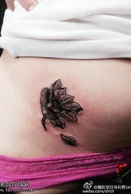 Waist small lotus tattoo pattern