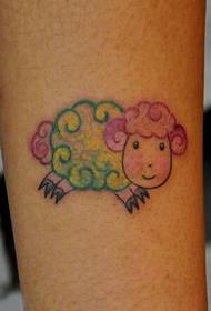 Cute and beautiful cartoon lamb tattoo pattern picture of legs