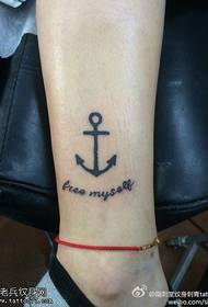 Cute little anchor tattoo pattern on the legs