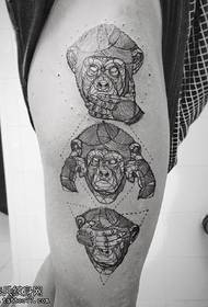 Geometrický prvek orangutan tetování vzoru