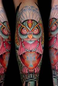 Personality legs fashion good looking owl tattoo pattern