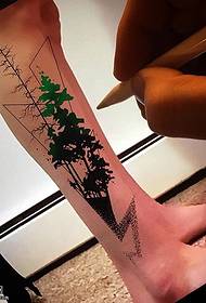 Shank small tree tattoo pattern