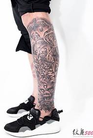Tide boy favorite big flower leg tattoo