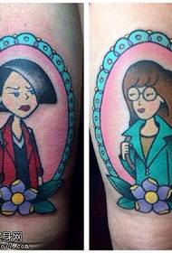 Bellu mudellu di tatuaggi di bellezza di cartoon