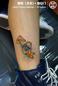 Colored delicate key tattoo pattern