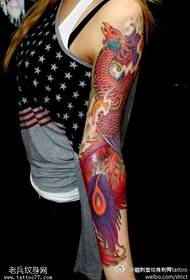 Arm spread wings red red phoenix tattoo pattern