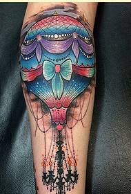 Personality legs fashion colorful hot air balloon tattoo pattern pictures
