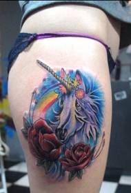Beauty legs, fashion, good-looking unicorn tattoo pictures