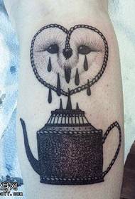 Classical teapot tattoo pattern