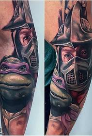 Patrón de tatuaje de tartaruga nincha de ninja