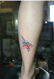 Girls' legs, a beautiful and stylish colorful paper plane picture