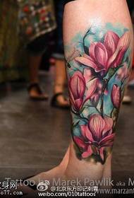 Calf magnolia tattoo pattern