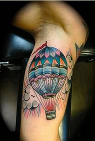 Personality legs beautiful colorful hot air balloon tattoo pattern pictures