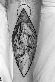 Calf geometric mountain peak tattoo pattern