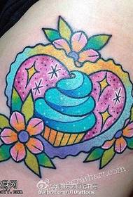 Painted ice cream flower tattoo pattern