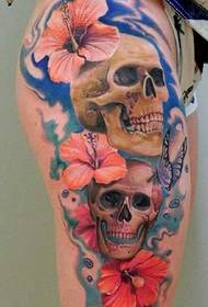 Bela papo floro tatuaje ŝablono