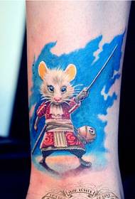 Picture of a little mouse tattoo pattern that can be seen on the legs
