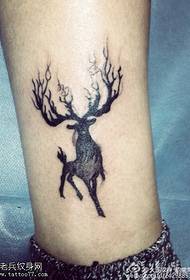 Deer tattoo pattern on the calf