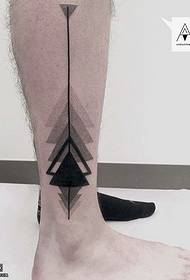 Calf barbed line triangle tattoo pattern