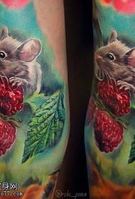 Calf painted pine nuts mouse tattoo pattern