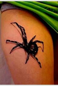 Thigh personality spider tattoo