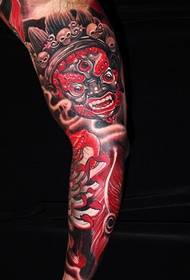 Tatuagem de perna de flor de moda clássica