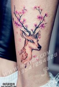 Shank sika deer tattoo pattern