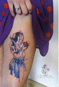 Fashionable female legs beautiful nice snow white tattoo pictures
