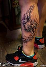 Cool handsome dazzling crown wings tattoo pattern