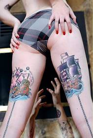 Personalitat tatuatge de cames femenines tatuatge de patrons de noies