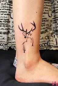 小清新麋鹿腿紋身圖片